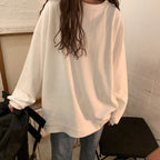 設計獨特 長袖 簡約 套頭 寬鬆感 衛衣 2XL 白色