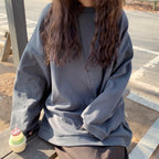 設計獨特 長袖 簡約 套頭 寬鬆感 衛衣 2XL 淺藍色