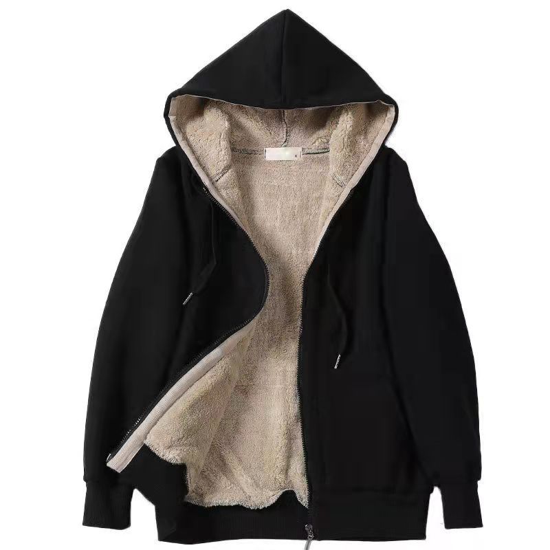 【全5色/M-8XL】 休閒 百搭 素面 加絨 連帽 拉鏈 罩衫 8XL 紅色