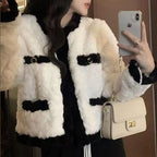 氣質優雅法式復古小香風韓版撞色圓領毛絨外套 2XL 白色 10-20代 封閉式背 名媛高檔風 時尚 輕熟 常規 拼接 一般 冬 秋 秋冬 單排扣 聚酯纖維 羊羔毛 直筒 20-40代 自然骨架 曲線骨架 遮肉 合身 正常碼 假日/出外 通勤