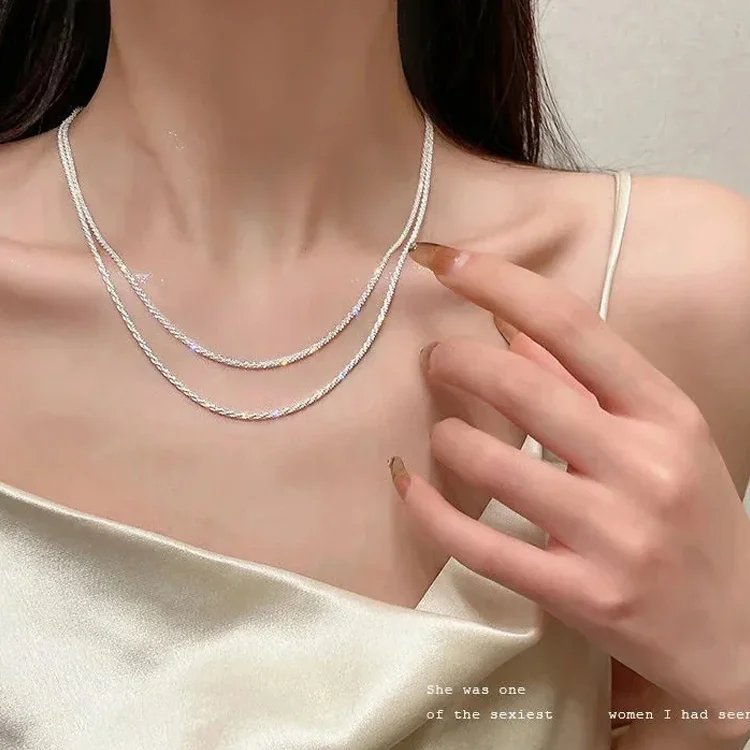 簡約好搭 甜美 森系 鑲鉆 不規則 設計感 項鏈 飾品