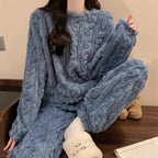 舒服軟糯好感 保暖 加絨加厚 溫暖 毛絨 珊瑚絨睡衣 家居服套裝