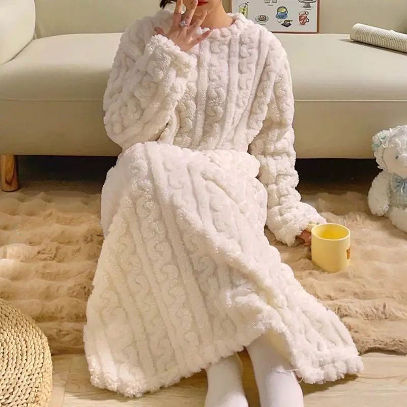 行走的大被子 毛絨絨 提花 長版 寬鬆 有口袋 家居服