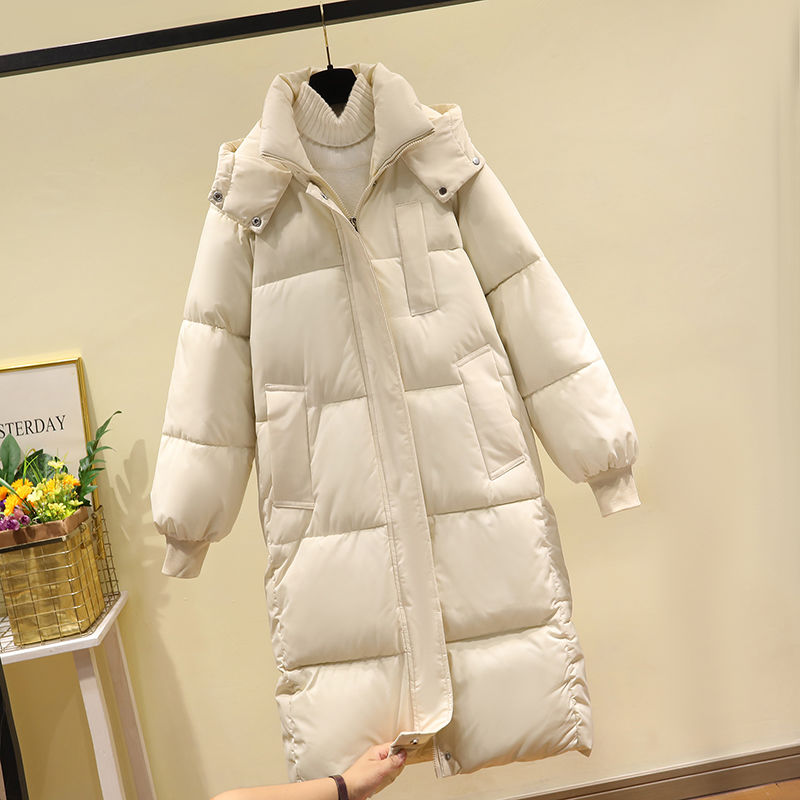 韓系 小眾 中長款 過膝 顯瘦 洋氣 加厚 羽絨 麵包服 棉服外套