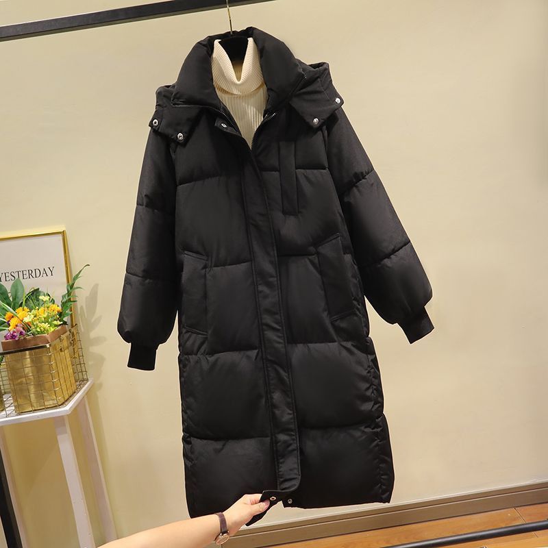 韓系 小眾 中長款 過膝 顯瘦 洋氣 加厚 羽絨 麵包服 棉服外套