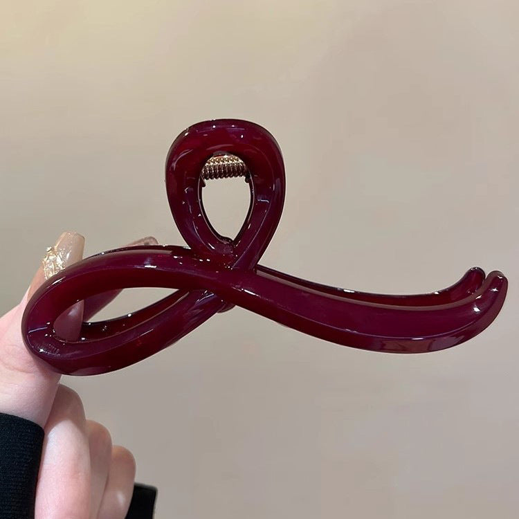 安可拉紅~頭髮抓夾鯊魚夾大號女高級感新款頭髮夾子髮飾 均碼 紅色 春 夏 秋 冬 不規則 甜美 簡約 經典款