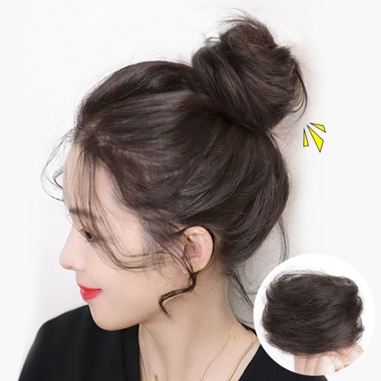 慵懶 低丸子頭假髮 盤發器 女 蓬鬆花苞頭 造型神器 懶人 模擬發 頭發發圈