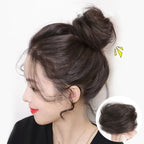 慵懶 低丸子頭假髮 盤發器 女 蓬鬆花苞頭 造型神器 懶人 模擬發 頭發發圈