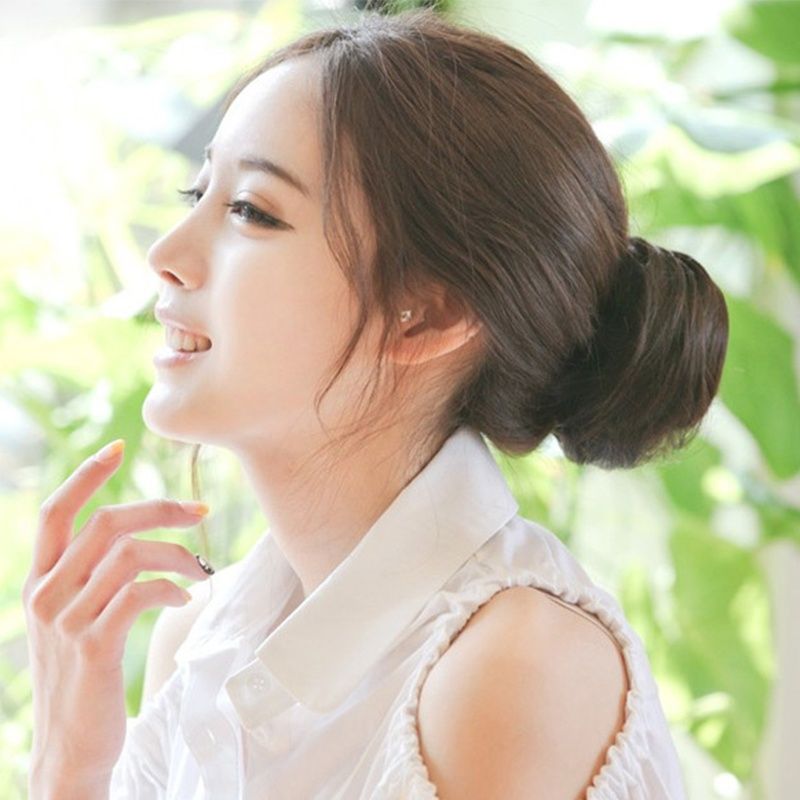 慵懶 低丸子頭假髮 盤發器 女 蓬鬆花苞頭 造型神器 懶人 模擬發 頭發發圈