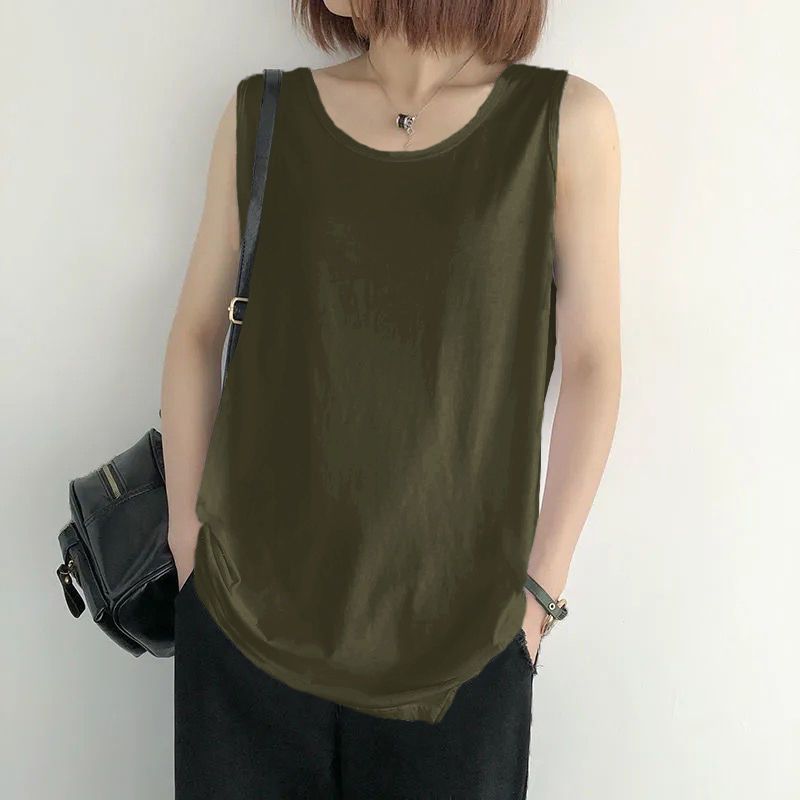 【全8色】日系 寬鬆 簡約 圓領 素面 慵懶風 百搭 背心