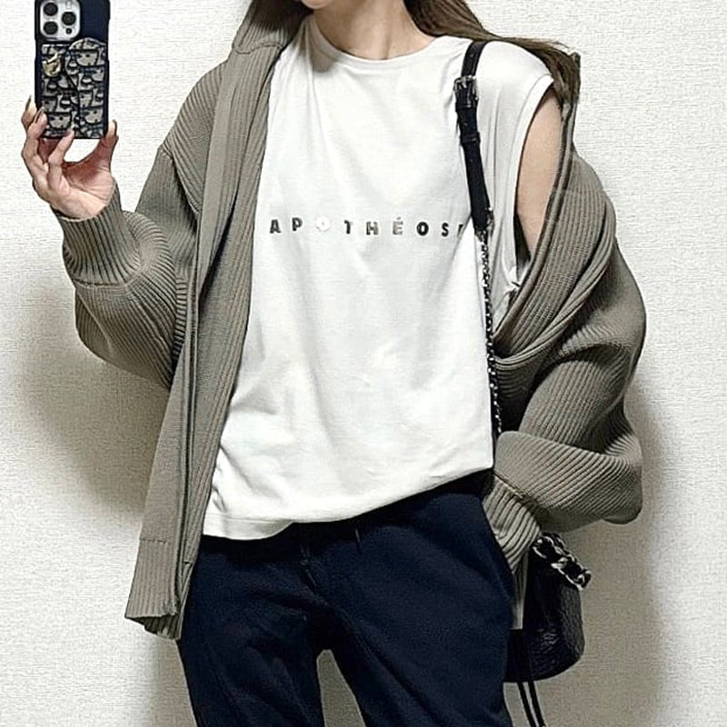 舒服軟糯好感 高領門襟 雙開頭 拉鍊 毛織 外套 S 圖片色logo款 素面 長袖 簡約 休閑 自然 常規 春 秋 冬 顯瘦 遮肉 轉換心情
