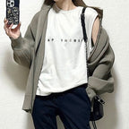 舒服軟糯好感 高領門襟 雙開頭 拉鍊 毛織 外套 S 圖片色logo款 素面 長袖 簡約 休閑 自然 常規 春 秋 冬 顯瘦 遮肉 轉換心情