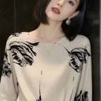 溫柔好感印花圓領系帶收腰短袖T恤 M 圖片色 素面 時尚 優雅 常規 一般 春夏 套頭