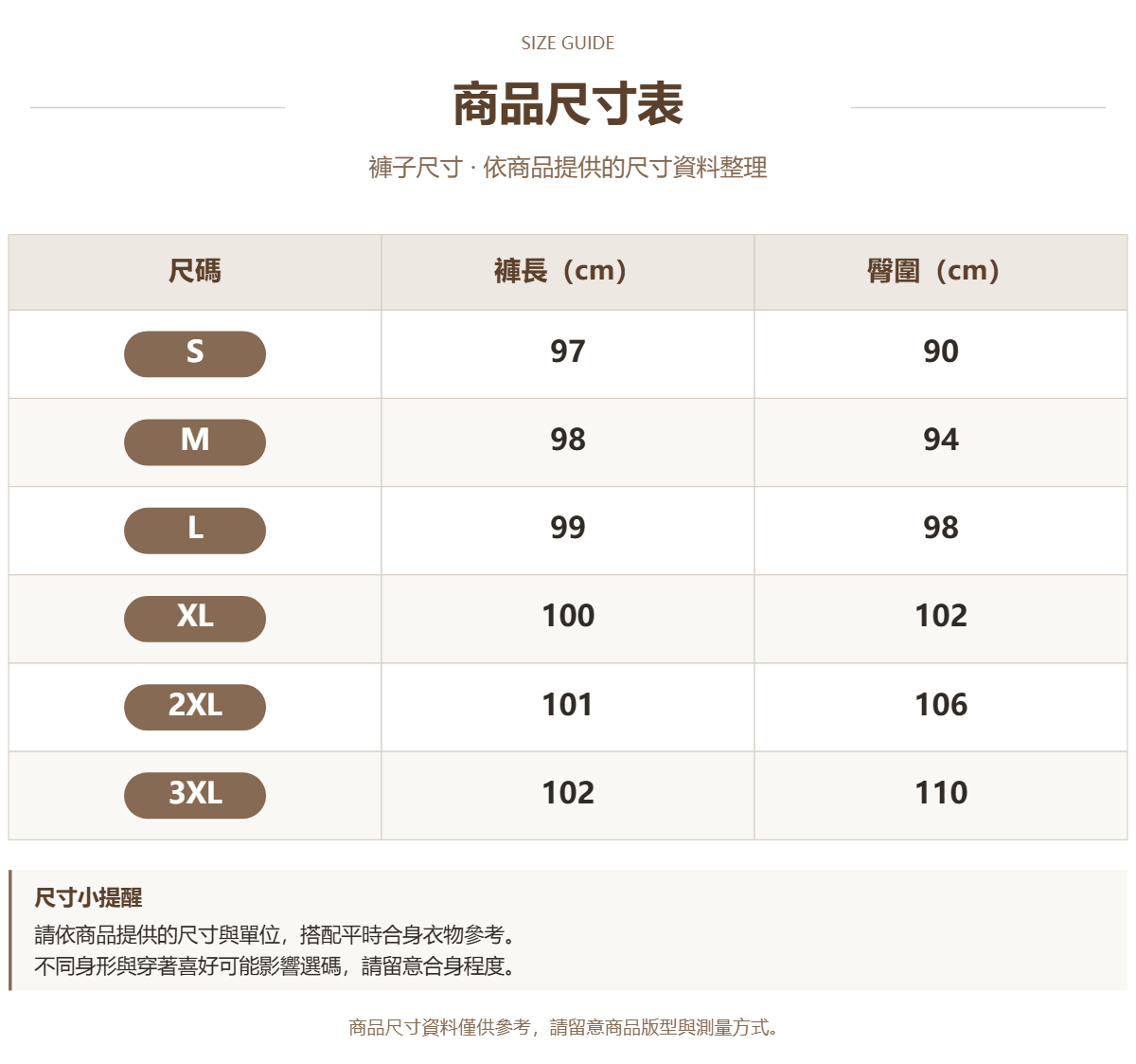 Handle 15121324 · 原ID 55825 · 裤子尺码 · 1 · 加宽