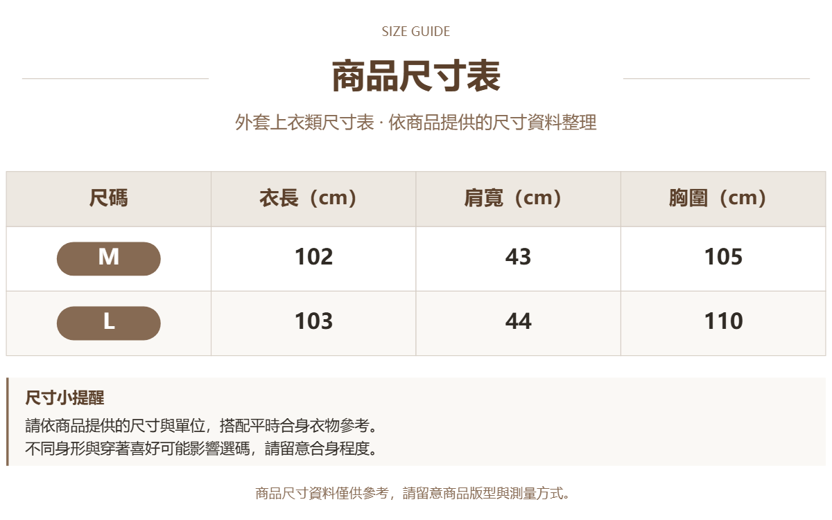 Handle 37372151 · 原ID 30574 · 外套上衣类尺码表 · 1 · 加宽
