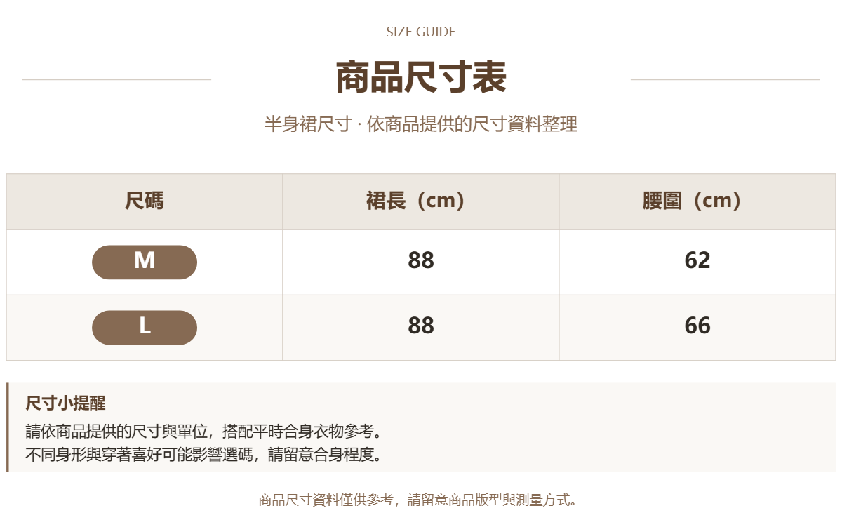 Handle 39628363 · 原ID 21123 · 半身裙尺码 · 1 · 加宽