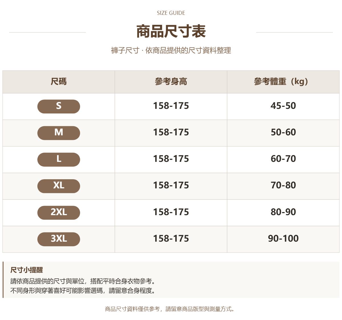 Handle 59534749 · 原ID 24581 · 裤子尺码 · 1 · 加宽