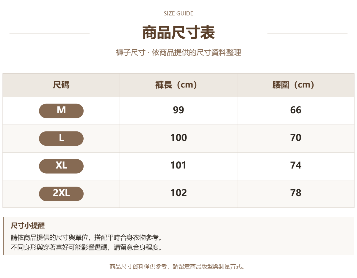 Handle 75445795 · 原ID 60062 · 裤子尺码 · 1 · 加宽