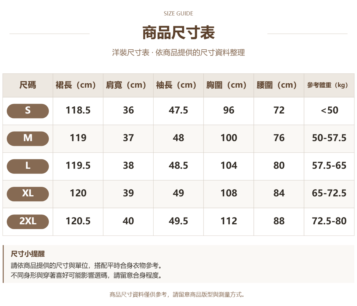 Handle 76900387 · 原ID 26436 · 连衣裙尺码表 · 1 · 加宽