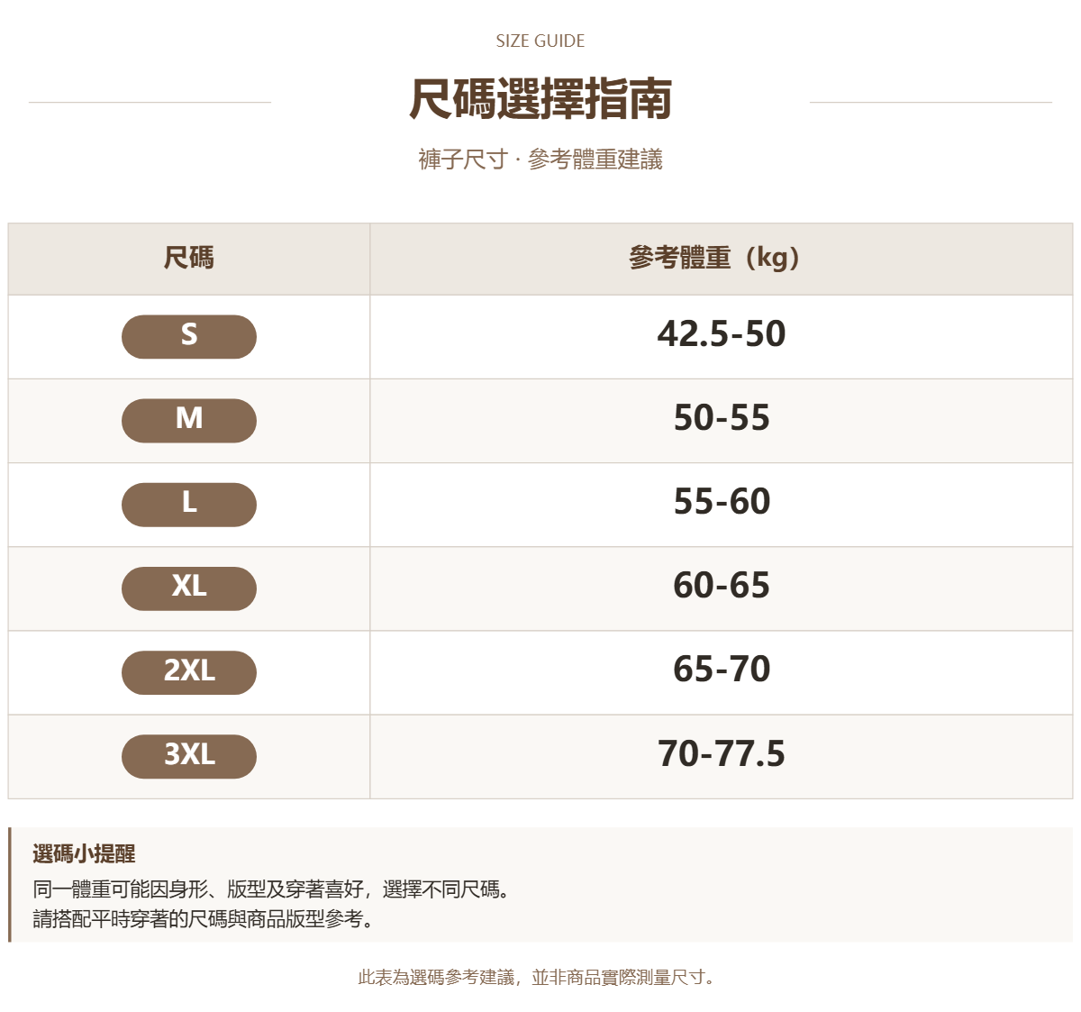 Handle 80308200 · 原ID 66355 · 裤子尺码 · 1 · 加宽