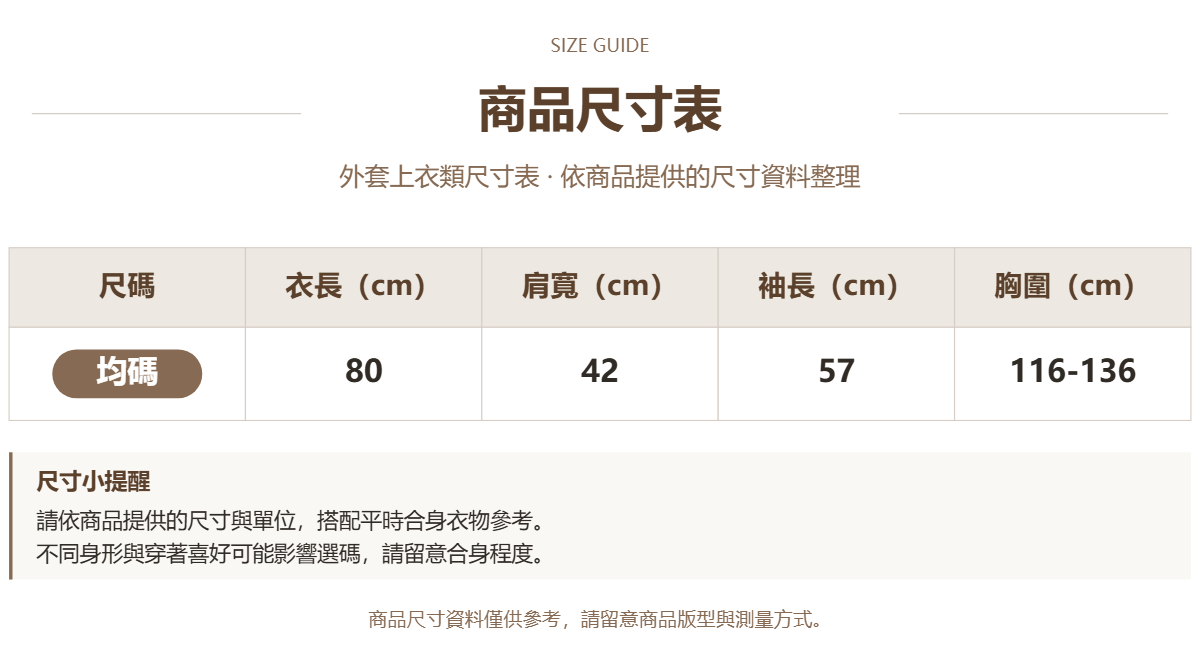 Handle 85398950 · 原ID 968 · 外套上衣类尺码表 · 1 · 加宽