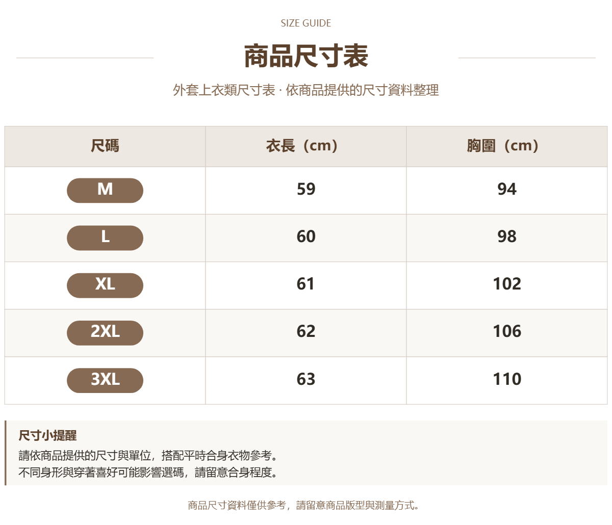 Handle 91529306 · 原ID 70741 · 外套上衣类尺码表 · 1 · 加宽