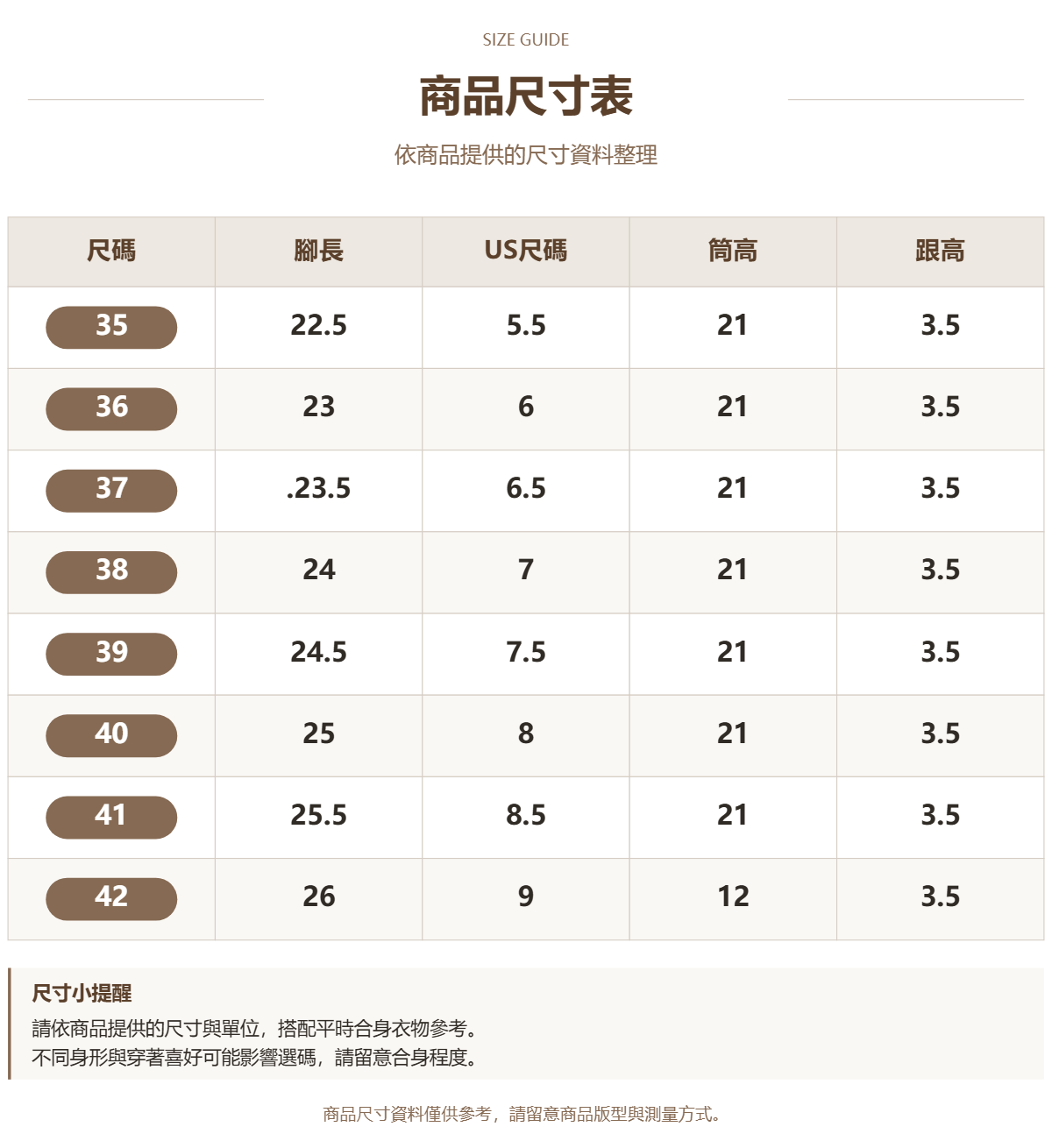 Handle 31607633 · 原ID 125 · 女靴尺码 · 1 · 加宽