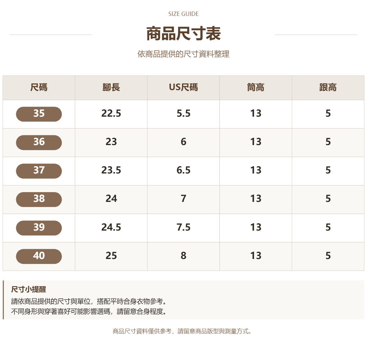 Handle 64636796 · 原ID 19590 · 女靴尺码 · 1 · 加宽
