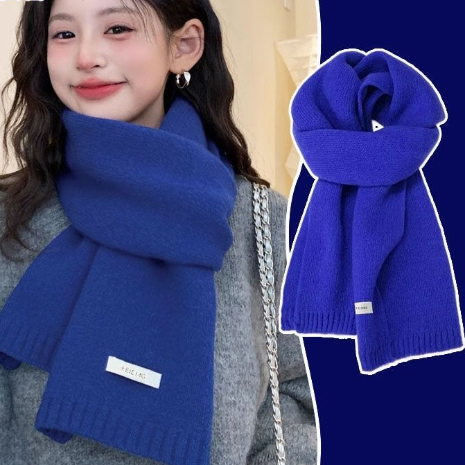 【全10色】簡約純色保暖針織圍脖 160*25cm 焦糖色 素面 無 秋冬
