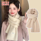 【全10色】簡約純色保暖針織圍脖 160*25cm 焦糖色 素面 無 秋冬