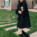 小個子 赫本風 韓系  斗篷 外套 女 毛呢 加厚 雙面 羊絨大衣 M 藍色 素面 立領 長袖 簡約 時尚 休閑 常規 紐扣 呢絨/毛呢 雙排扣 秋冬 20代 30代 40代 顯瘦 高級感 假日/出外 通勤 春秋 保暖