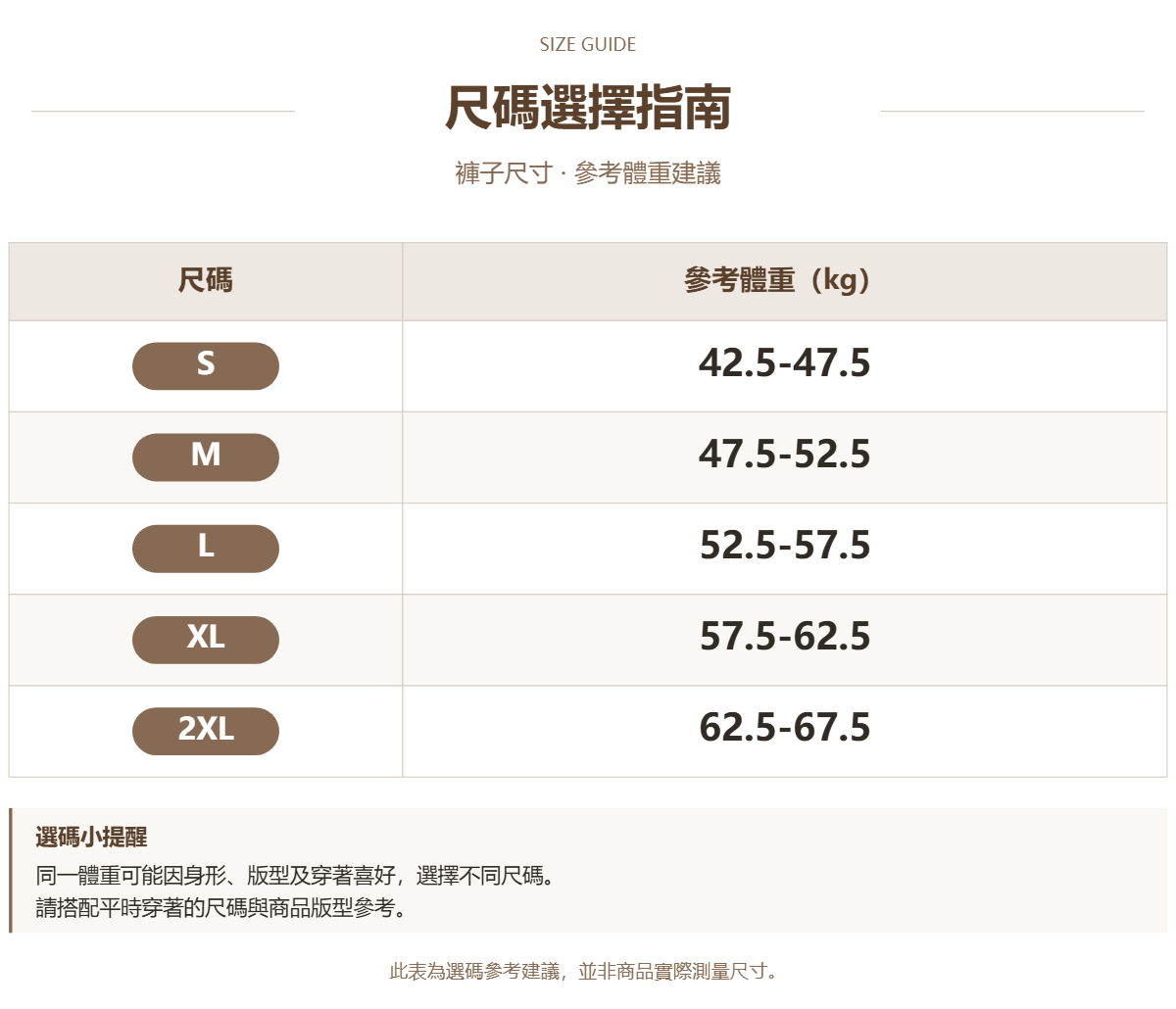 Handle 42311517 · 原ID 61023 · 裤子尺码 · 1 · 加宽