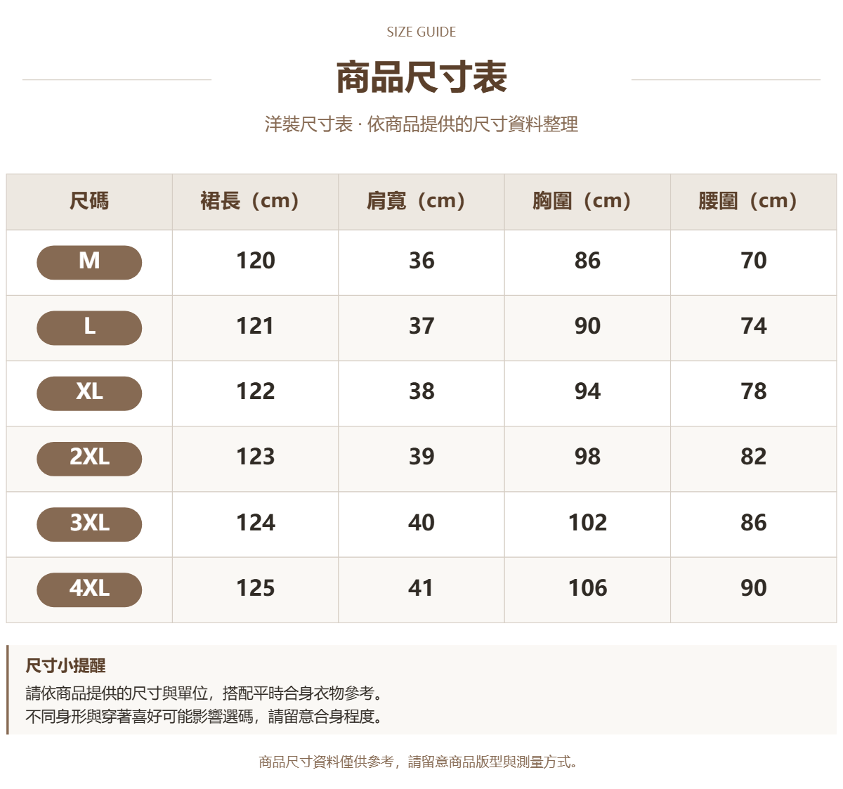 Handle 44971656 · 原ID 58676 · 连衣裙尺码表 · 1 · 加宽