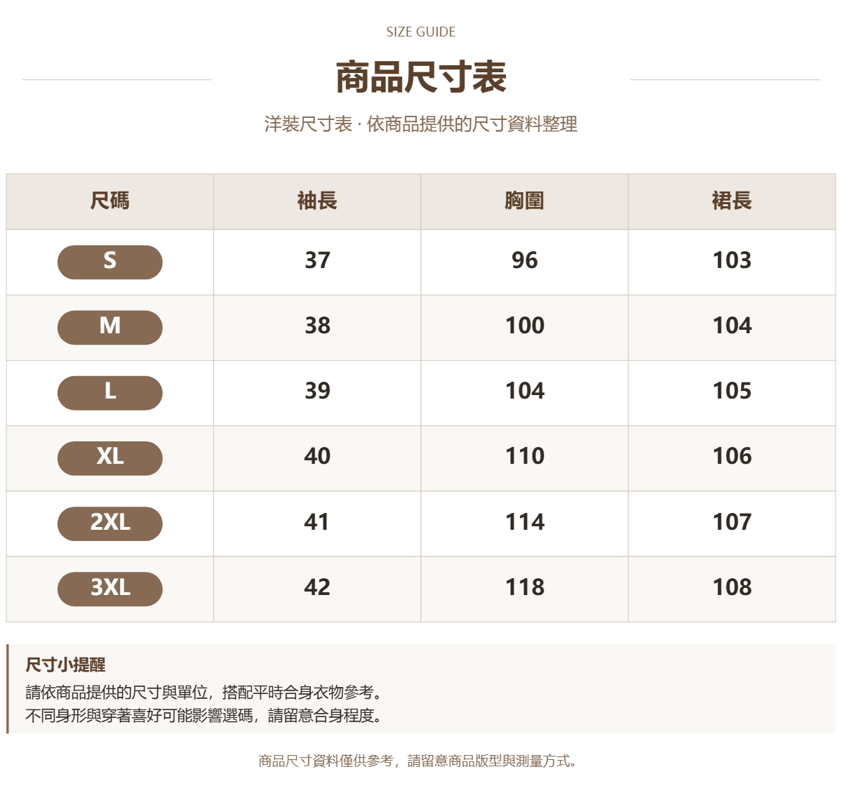 Handle 74711230 · 原ID 25330 · 连衣裙尺码表 · 1 · 加宽
